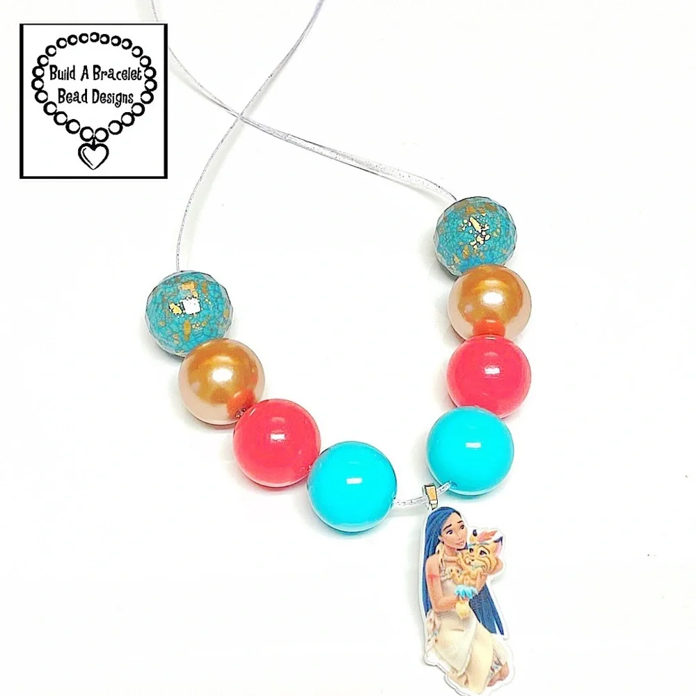 Handmade Disney Pocahontas Adjustable Necklace 12–20” Sliding Cord Jewelry